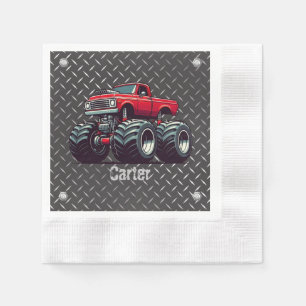 Red monster truck  napkin