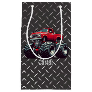 Red monster truck  small gift bag