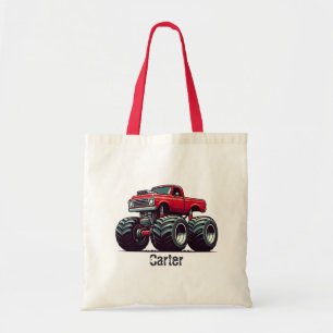 Red monster truck  tote bag