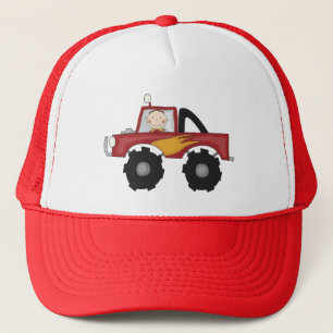 Red Monster Truck Tshirts and Gifts Trucker Hat