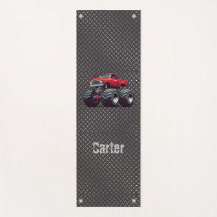 Red monster truck yoga mat