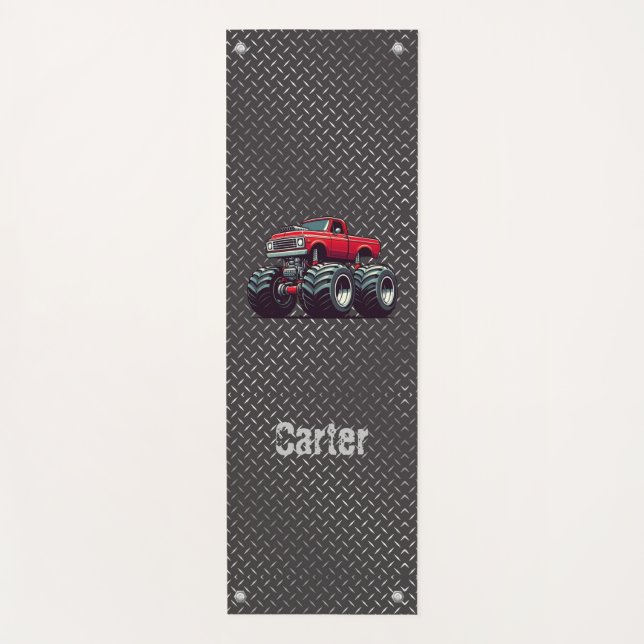 Red monster truck  yoga mat (Front)