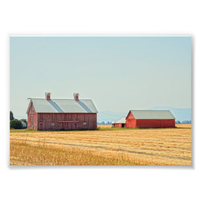 Red Montana Barns Photo Print (Front)