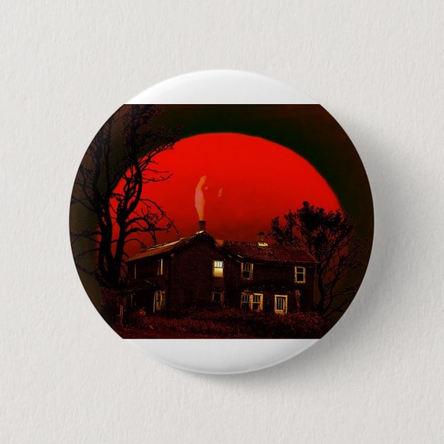 red moon 6 cm round badge (Front)