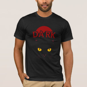 Red Moon Dark Cat – Bold Gothic Graphic T-Shirt