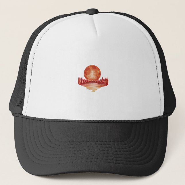 Red Moon - Planet Lover Trucker Hat (Front)