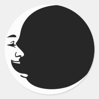 Red Moon Purple Moon Green Moon White Laughing Man Classic Round Sticker