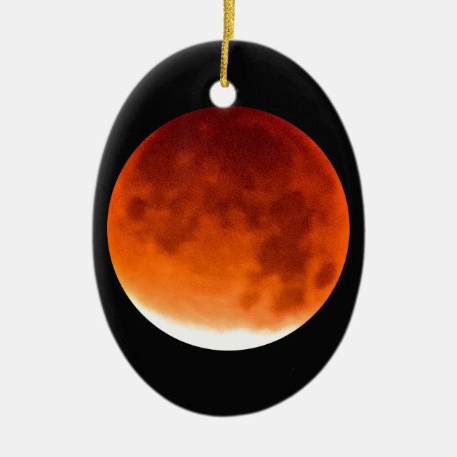 Red Moon Risiing Ceramic Tree Decoration (Front)