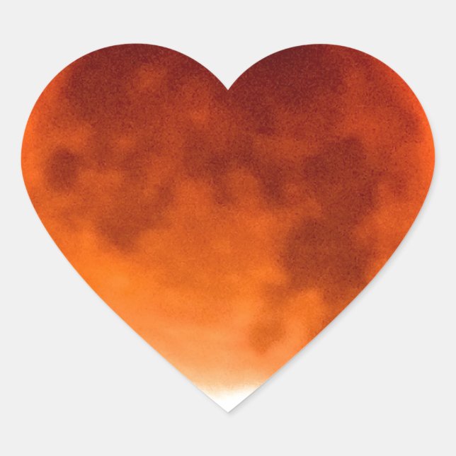 Red Moon Risiing Heart Sticker (Front)