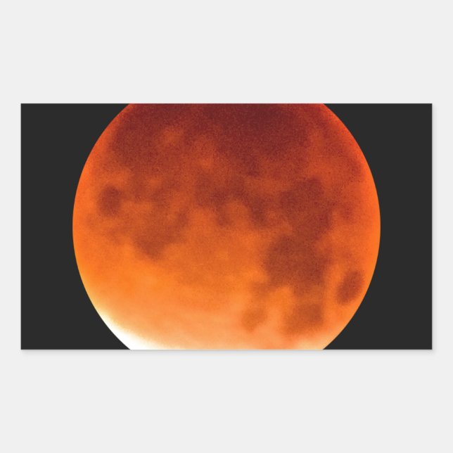 Red Moon Risiing Rectangular Sticker (Front)