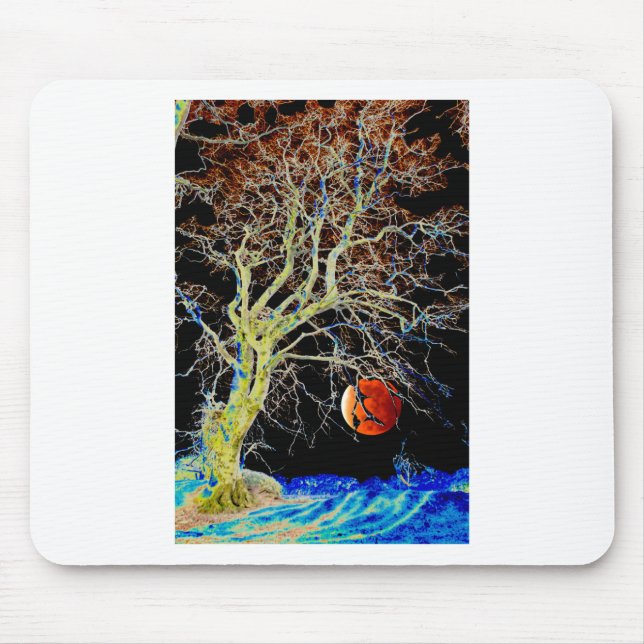 Red Moon Rising Mouse Mat (Front)