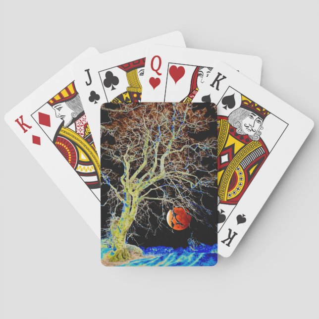 Red Moon Rising Playing Cards (Back)
