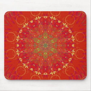 Red Moon Sun Mandala Mousepad