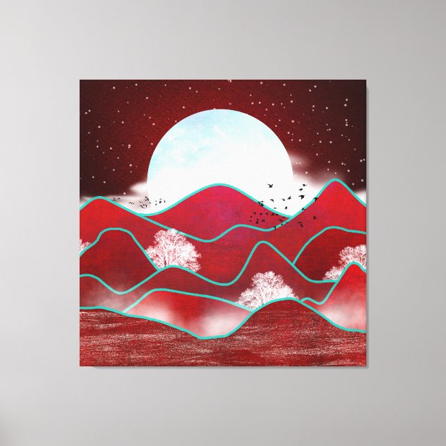 Red Moonrise Canvas Print (Front)