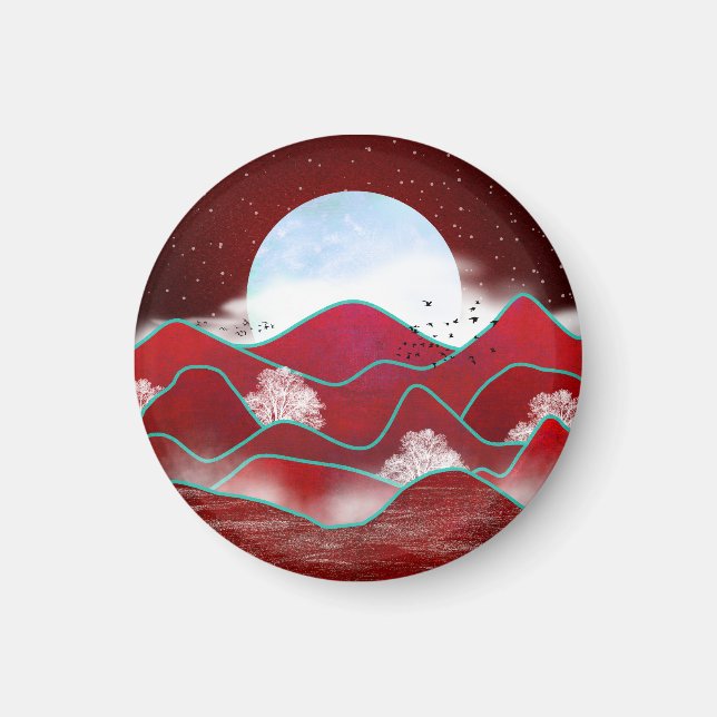 Red Moonrise Magnet (Front)