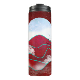 Red Moonrise Thermal Tumbler