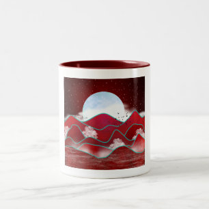 Red Moonrise Two-Tone Coffee Mug