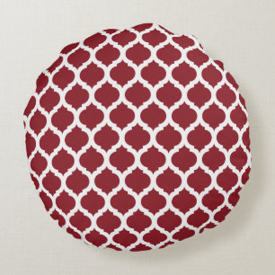 Red Moroccan Pattern Round Pillows