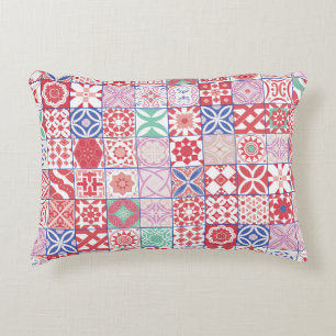 Red Moroccan tile Decorative Cushion