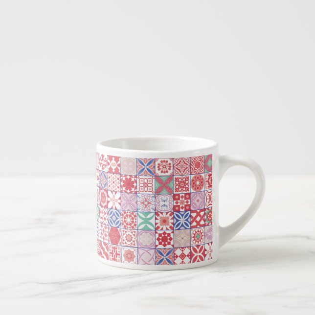 Red Moroccan tile Espresso Cup (Right)