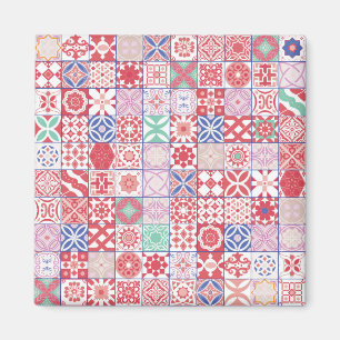Red Moroccan tile Magnet