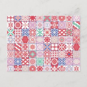 Red Moroccan tile Postcard
