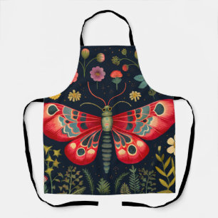 Red Moth In The Night Garden Apron