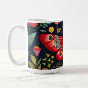 Red Moth In The Night Garden Coffee Mug