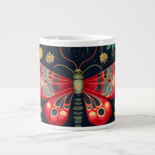 Red Moth In The Night Garden Large Coffee Mug