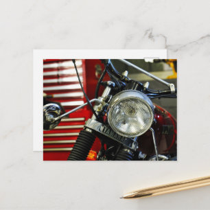 Red Motorbike Motorcycle Bike Garage Postcard