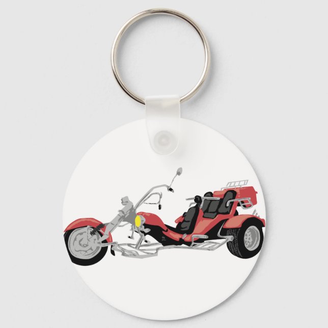 red motorcycle trike key ring (Front)