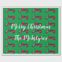 Red Motorcycles on Green Christmas