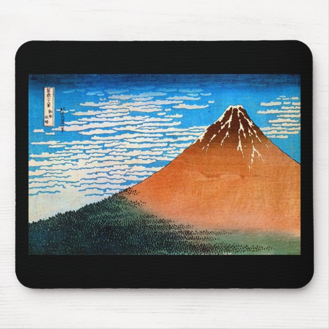 Red Mount Fuji, Hokusai, Ukiyo-e Mouse Mat (Front)