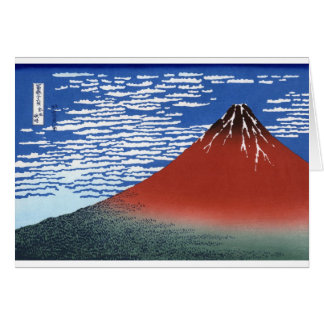 Red Mount Fuji Vintage Japanese Print