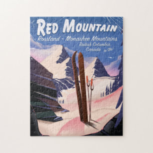 Red Mountain British Columbia, Canada ski poster Jigsaw Puzzle