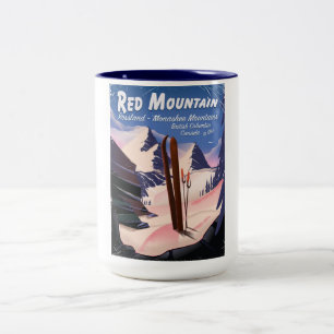 Red Mountain British Columbia, Canada ski poster Two-Tone Coffee Mug