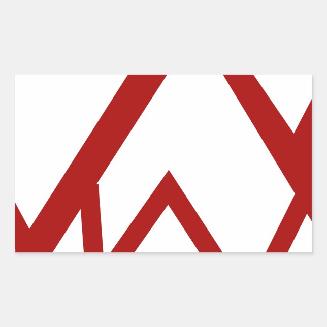 Red Mountain Range Peak Icon Rectangular Sticker (Front)