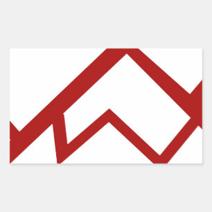 Red Mountain Range Peak Icon Rectangular Sticker