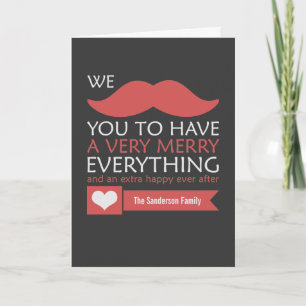 Red Moustache Christmas Greeting Holiday Card
