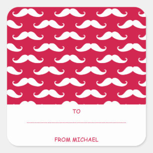 Red Moustache Valentine Sticker