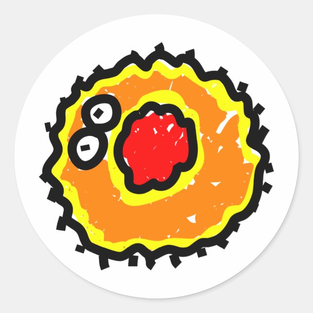 Red Mouth Cartoon Germ Classic Round Sticker (Front)