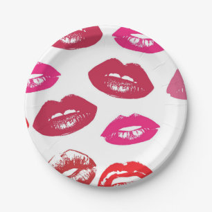 Red mouths Pattern Personalised Paper Plate