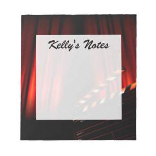 Red Movie Curtain Clapboard Director Notepad