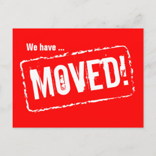 Red moving postcards with rubber stamp print