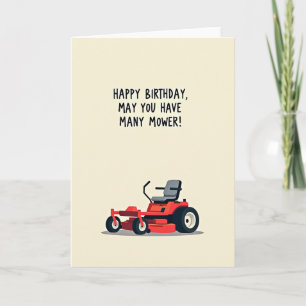 Red Mower Birthday Card