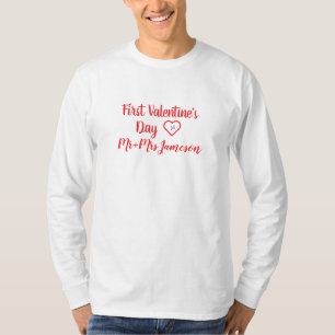 Red Mr + Mrs. 1st Valentine's Day T-Shirt