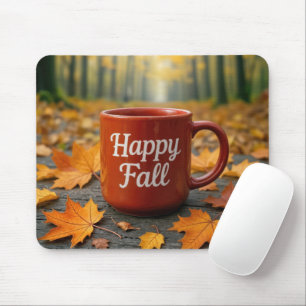 Red Mug For a Happy Fall Mouse Mat