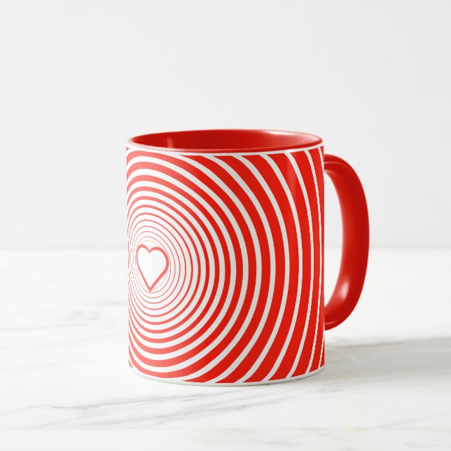 Red Mug with Heart - Choose Colours (Front Right)