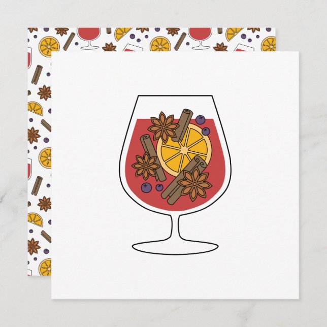 Red mulled wine, xmas recipe ingredients (Front/Back)