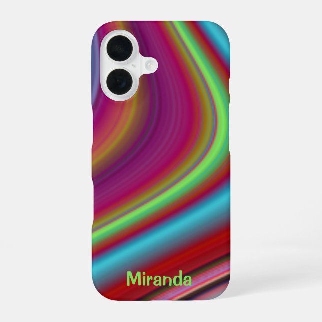 Red Multicolor Line Pattern  iPhone 16 Case (Back)